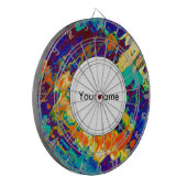 レトロ組織抽象デザイン ダーツボード (正面左)