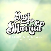 レトロ結婚たった今結婚しました ウィンドウサイン (シート3)