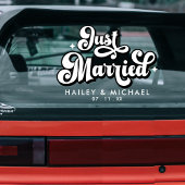 レトロ結婚たった今結婚しました ウィンドウサイン