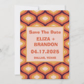 レトロ結婚の写真70's Save the Date 招待状 (正面)