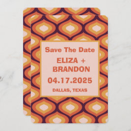 レトロ結婚の写真70's Save the Date 招待状