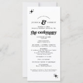 レトロ結婚の式典プログラムのイベント順序 (正面)