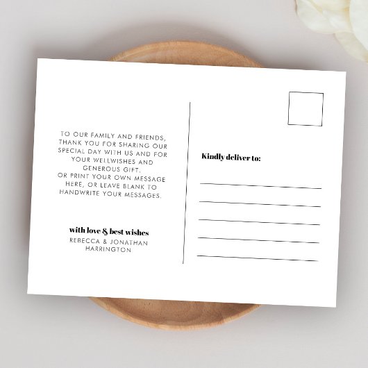 レトロ結婚の感謝の写真はがき ポストカード