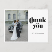 レトロ結婚の感謝の写真はがき ポストカード (正面)