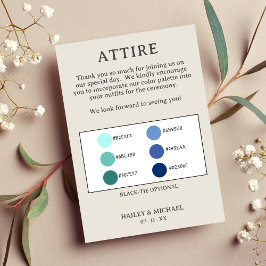 レトロ結婚の服飾カラーパレット エンクロージャーカード