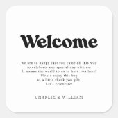 レトロ結婚の歓迎抱き枕バスケット スクエアシール (正面)