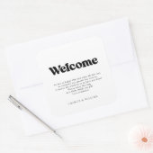 レトロ結婚の歓迎抱き枕バスケット スクエアシール (封筒)