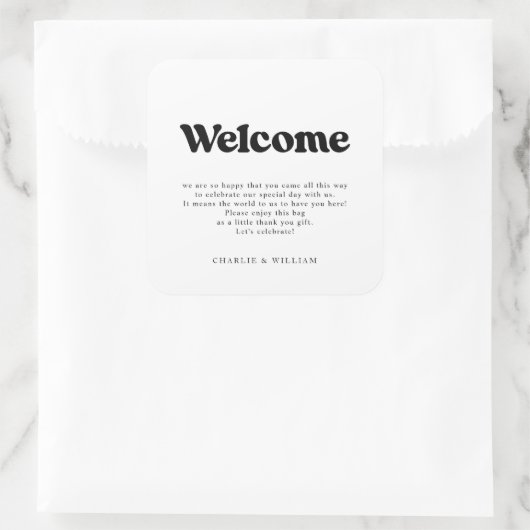 レトロ結婚の歓迎抱き枕バスケット スクエアシール (バッグ)