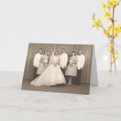 レトロ結婚カード カード (黄色い花)