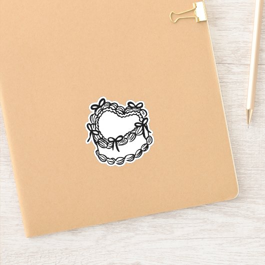 レトロ結婚ケーキ シール (ノートブック)