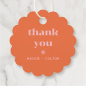 レトロ結婚スクイグルズモノグラムクラシックラウンドスティック フェイバータグ (裏面)