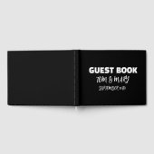 レトロ結婚ズゲストブックブラック&ホワイト ゲストブック (全面)