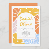 レトロ結婚フローラ 招待状 (正面/裏面)