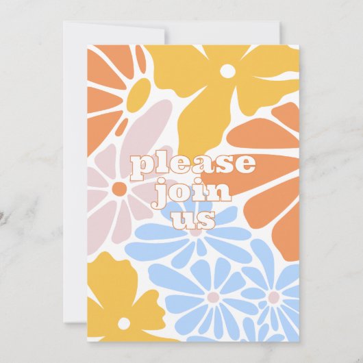 レトロ結婚フローラ 招待状 (裏面)