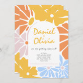 レトロ結婚フローラ 招待状 (正面/裏面)