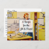 レトロ結婚レシピカード ポストカード (正面/裏面)
