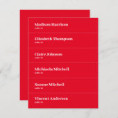 レトロ結婚レッド座席表DIY 招待状 (正面/裏面)