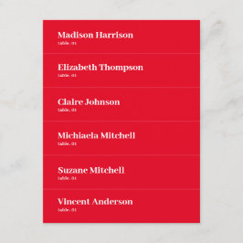 レトロ結婚レッド座席表DIY 招待状