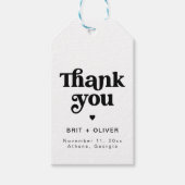 レトロ結婚式の引き出物ラベルグルービーサンキューラベル ギフトタグ (正面)