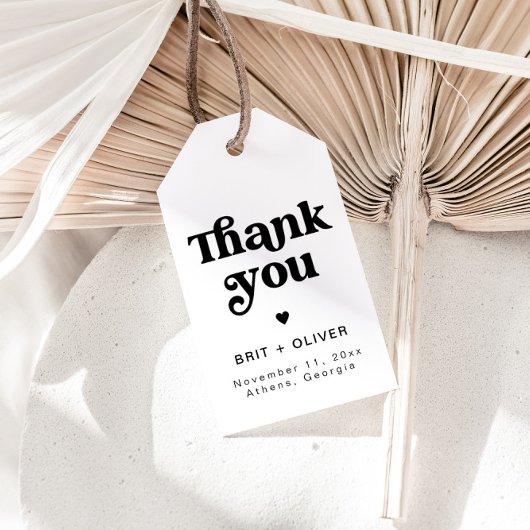 レトロ結婚式の引き出物ラベルグルービーサンキューラベル ギフトタグ