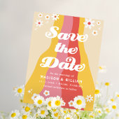 レトロ結婚式の日付の保存 ポストカード