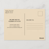 レトロ結婚式の日付の保存 ポストカード (裏面)