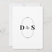 レトロ結婚式招待状カードイエロー 招待状 (裏面)