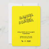 レトロ結婚式招待状カードイエロー 招待状 (正面)