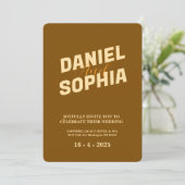 レトロ結婚式招待状カードブラウン 招待状 (スタンド正面)