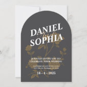 レトロ結婚式招待状花 招待状 (正面)