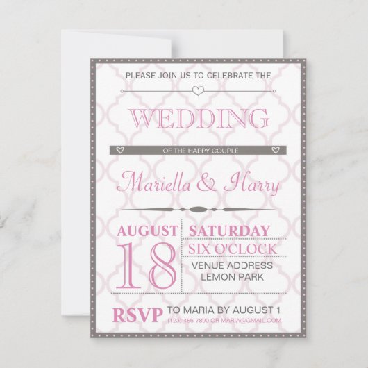 レトロ結婚式招待状 招待状 (正面)