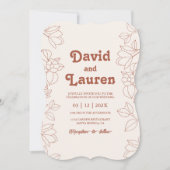 レトロ結婚式招待状 招待状 (正面)