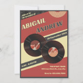 レトロ結婚音楽 招待状 (正面)