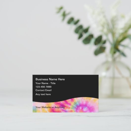 レトロ絞り染めテーマ名刺デザイン 名刺 (スタンド正面)