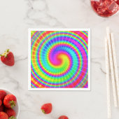 レトロ絞り染めヒッピーサイケデリック スタンダードカクテルナプキン (インサイチュ)