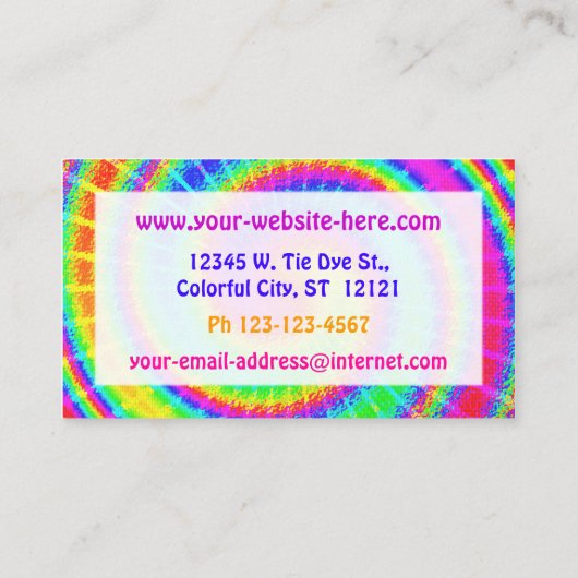 レトロ絞り染めヒッピーサイケデリック 名刺 (裏面)