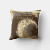 レトロ絞り染めピースラブブラウンクリームマーブルスワール クッション (裏面)