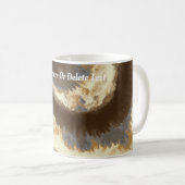 レトロ絞り染めピースラブブラウンクリームマーブルスワール コーヒーマグカップ (正面右)