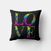 レトロ絞り染めラブタイポグラフィ クッション (裏面)