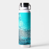 レトロ絵を描ターコイズ及び錆抽象芸術 ウォーターボトル (背面)