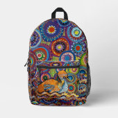 レトロ絵を描ダック プリントバックパック (正面)