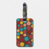 レトロ絵を描水玉模様キャンバス#3 ラゲッジタグ (裏面縦)