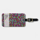 レトロ絵を描水玉模様キャンバス#4 ラゲッジタグ (正面横)