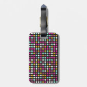 レトロ絵を描水玉模様キャンバス#4 ラゲッジタグ (裏面縦)