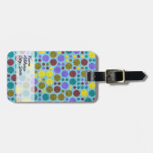 レトロ絵を描水玉模様キャンバス#5 ラゲッジタグ (正面横)