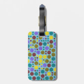 レトロ絵を描水玉模様キャンバス#5 ラゲッジタグ (裏面縦)