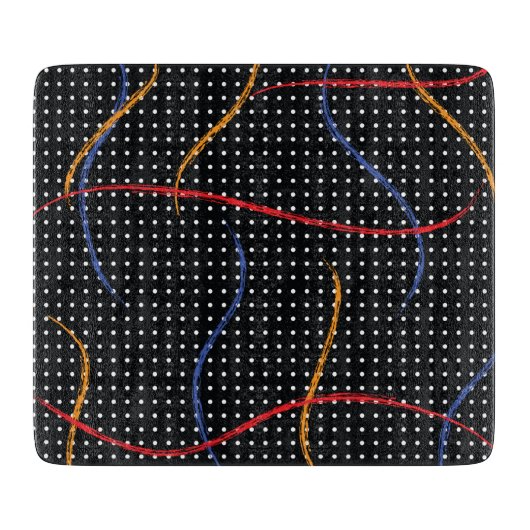 レトロ絵を描（ばちゃばちゃ）跳ねるとドット カッティングボード (正面)