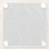 レトロ絵を描（ばちゃばちゃ）跳ねるとドット ガラスコースター (裏面)