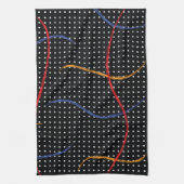 レトロ絵を描（ばちゃばちゃ）跳ねるとドット キッチンタオル (縦)