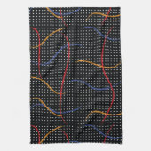 レトロ絵を描（ばちゃばちゃ）跳ねるとドット キッチンタオル (縦)